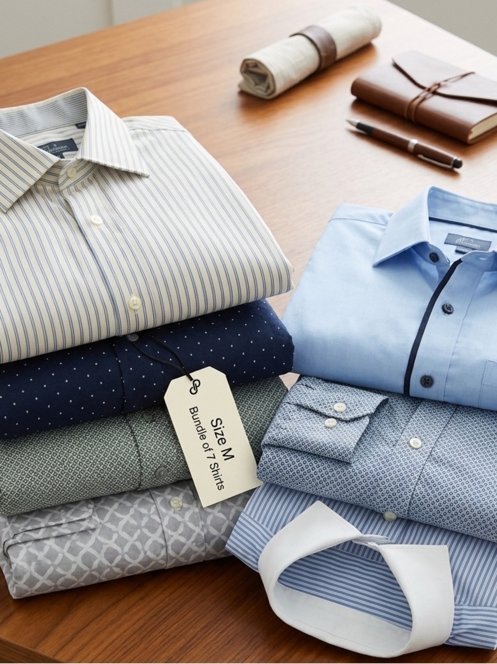 Men's Dress Shirt Bundle of 7 Size M